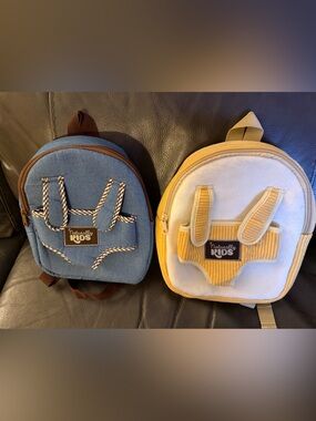 Plush Mini Backpack — Blue and Yellow Kids Bag